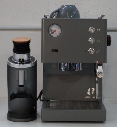 MACHINE AND GRINDER BUNDLE: Quick Mill Pop-Up Grey Edition and Turin DF54 Grey Single Dose Coffee Grinder