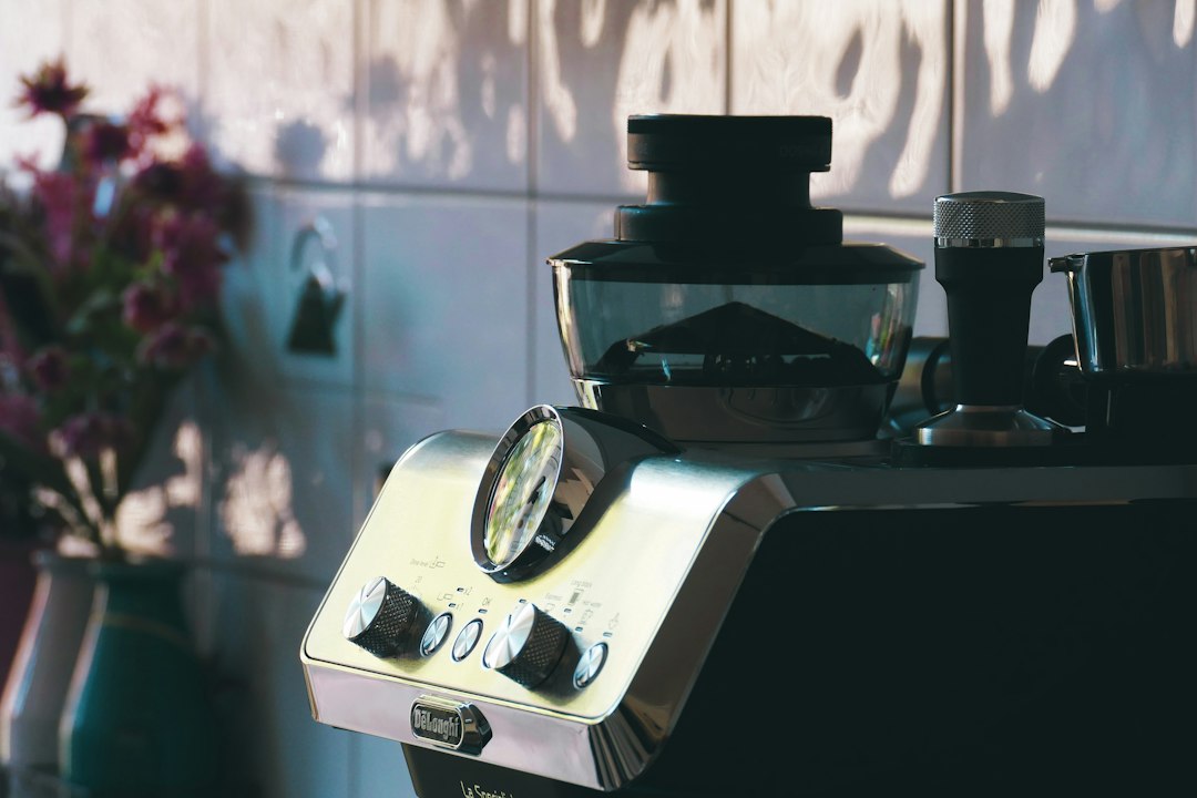 Sleek professional espresso machine on a modern cafe counter